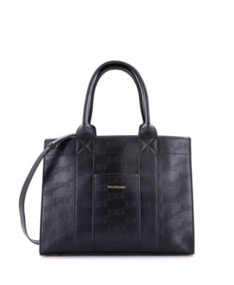 Small Hardware Tote Embossed Leather