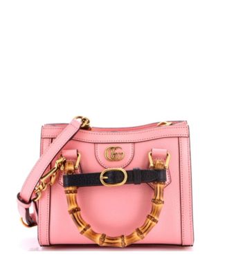 Mini Diana NM Bamboo Handle Tote Leather