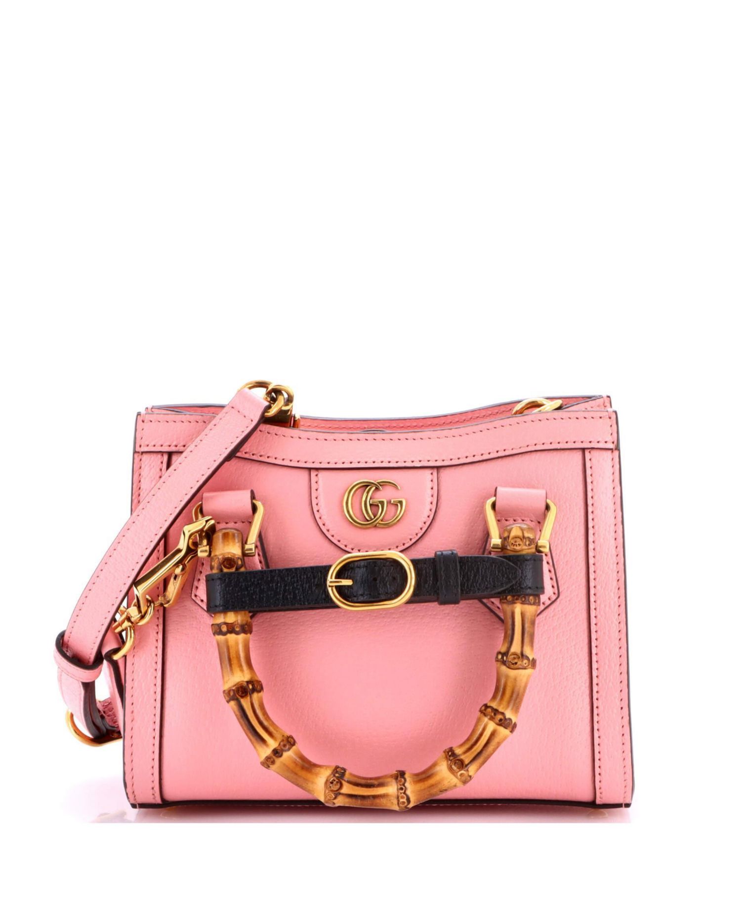 Mini Diana NM Bamboo Handle Tote Leather