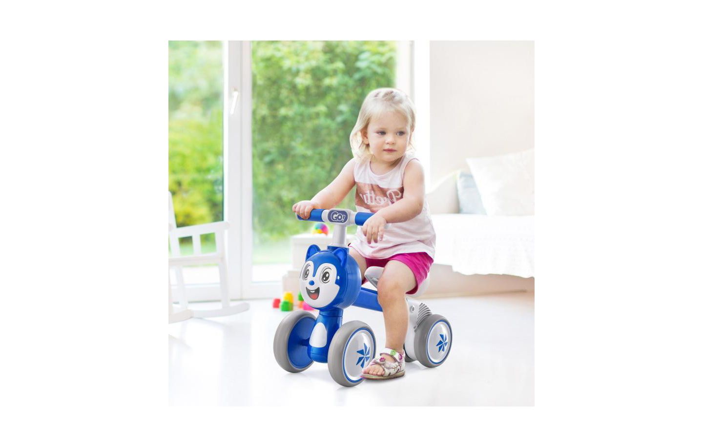 Детская игрушка Slickblue Lightweight Baby Balance Bike with 4 Wheels No Pedal Design, цвет: Синий — фото 5