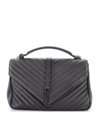 Large Classic Monogram College Bag Matelasse Chevron Leather