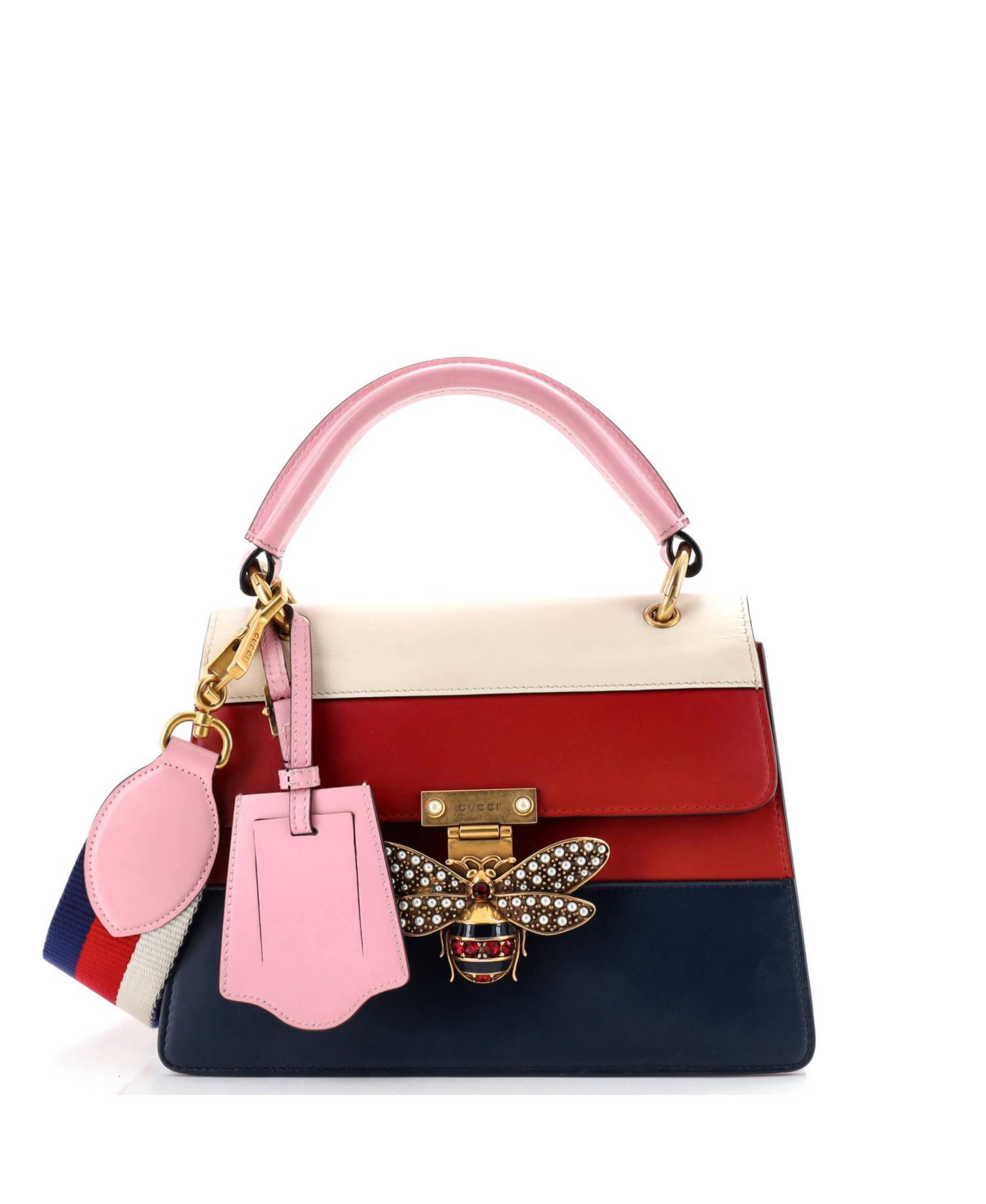 Small Queen Margaret Top Handle Bag Colorblock Leather