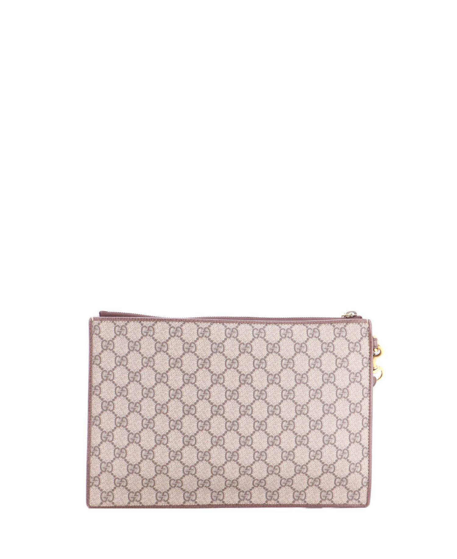 Courrier Pouch GG Coated Canvas with Applique