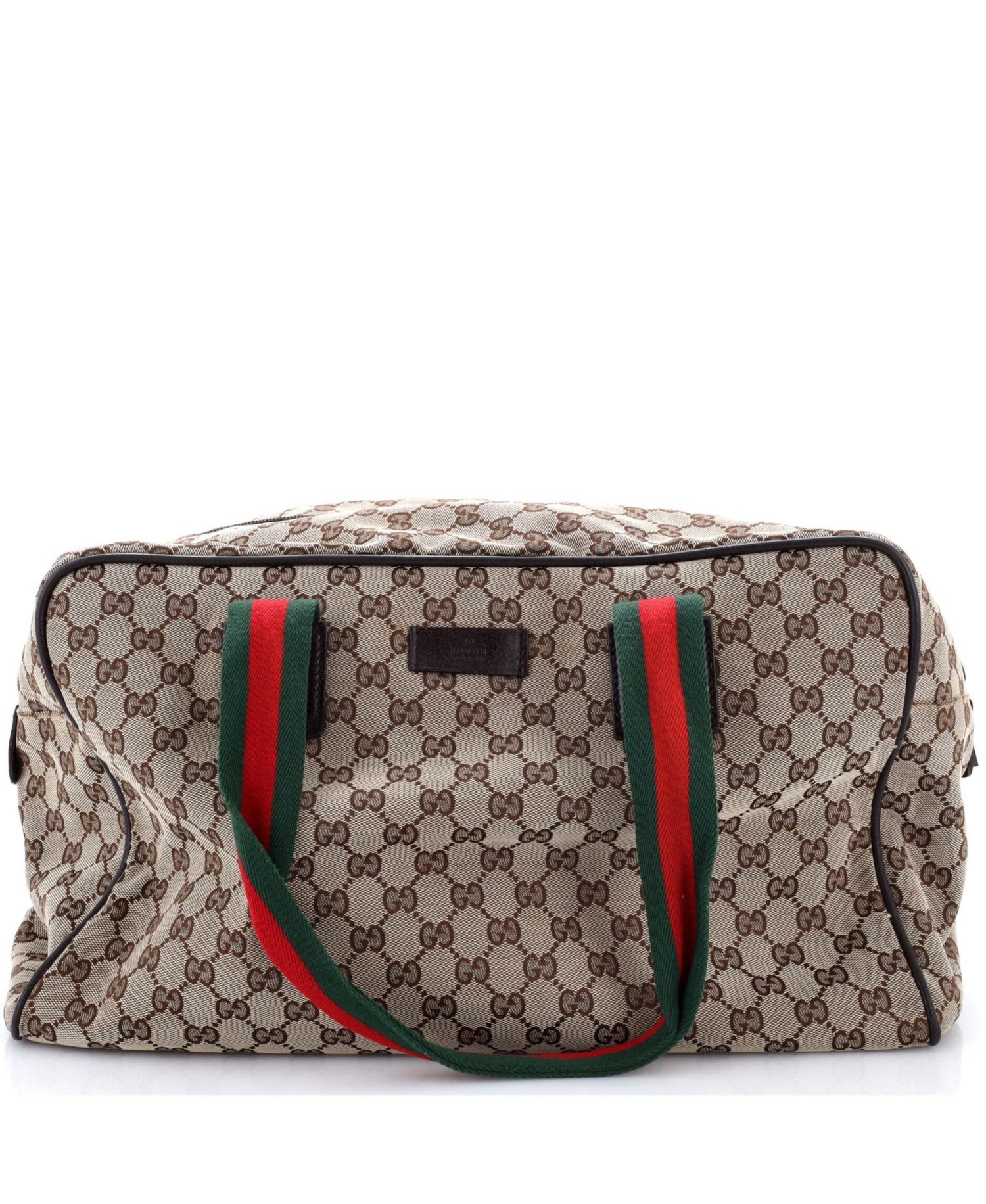Large Web Strap Side Snap Carry On Duffle Bag GG Canvas