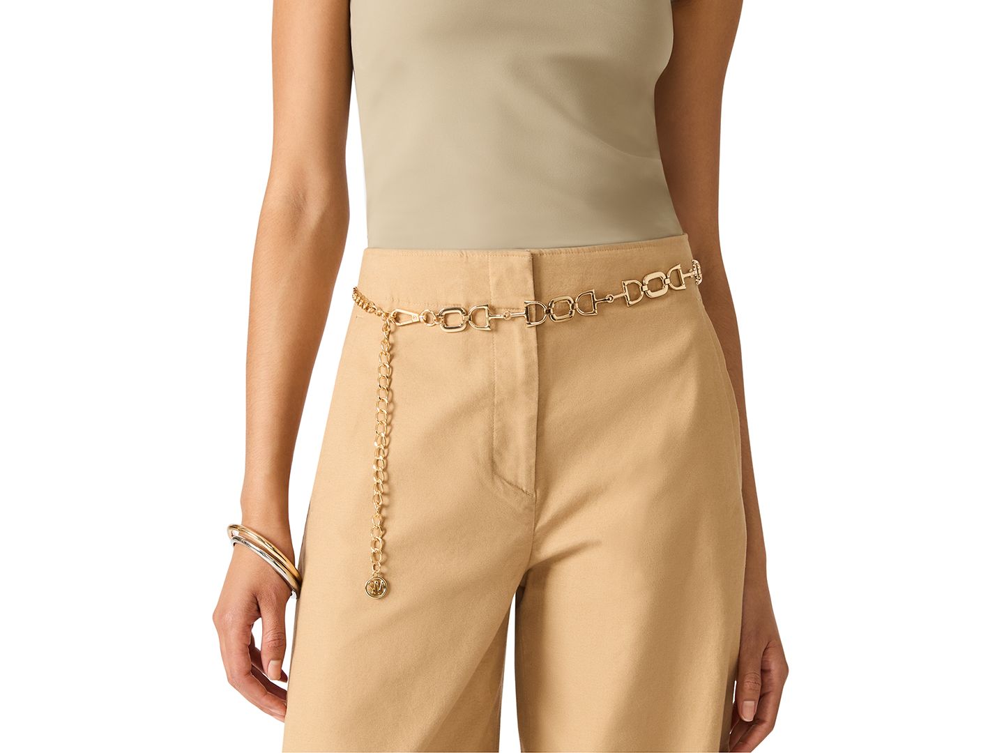 Женский ремень Steve Madden Equestrian Link Chain Belt, цвет: Золотой — фото 2