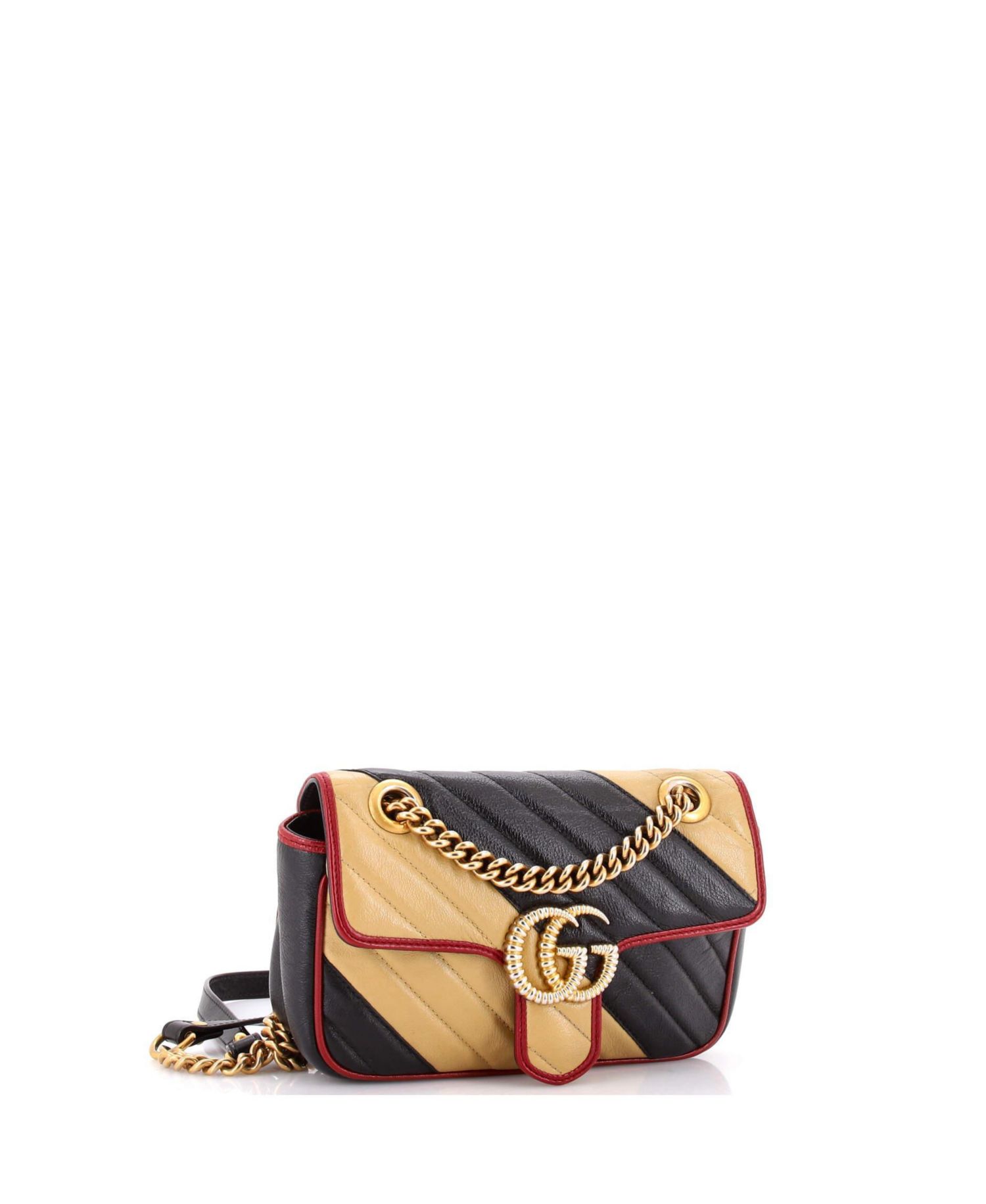 Mini GG Marmont Flap Bag Diagonal Quilted Leather