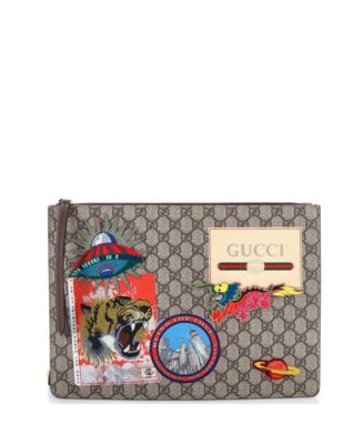 Courrier Messenger Bag GG Coated Canvas with Applique