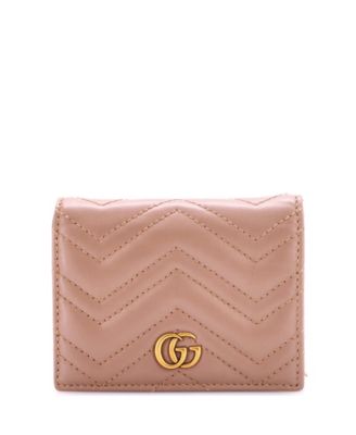 GG Marmont Flap Card Case Matelasse Leather