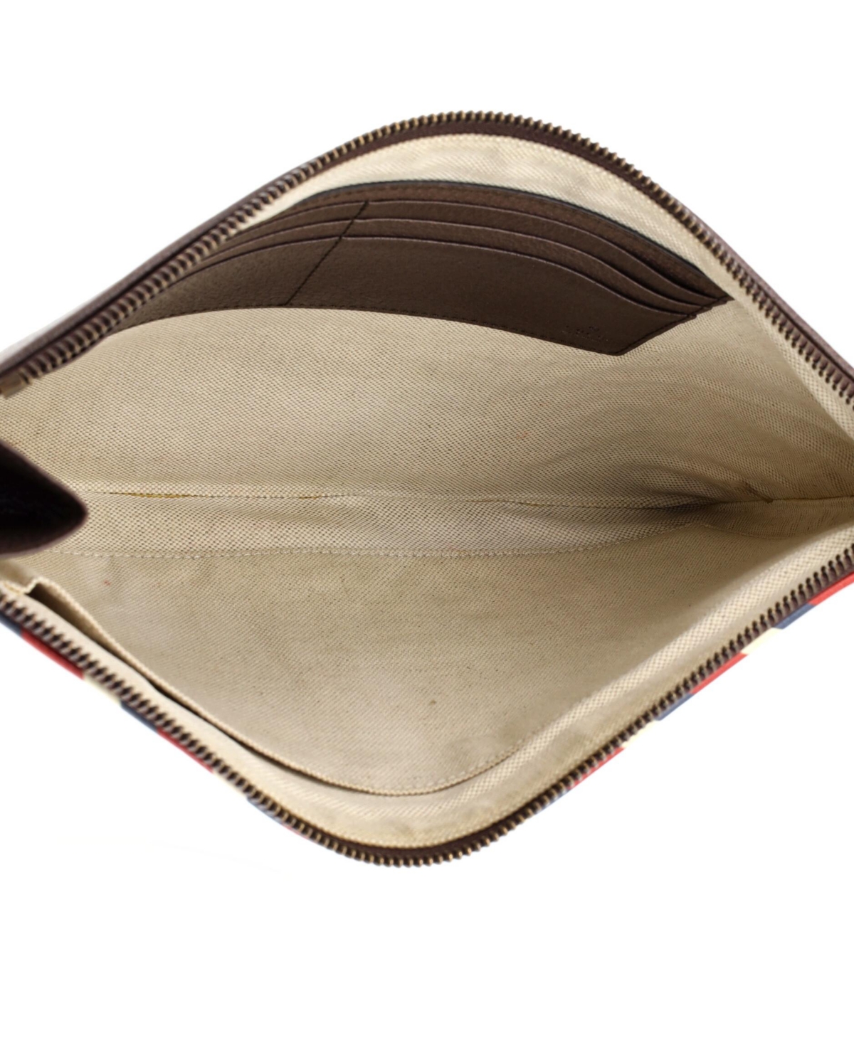 Pre-Owned Gucci Courrier Pouch Gg Coated Canvas with Applique