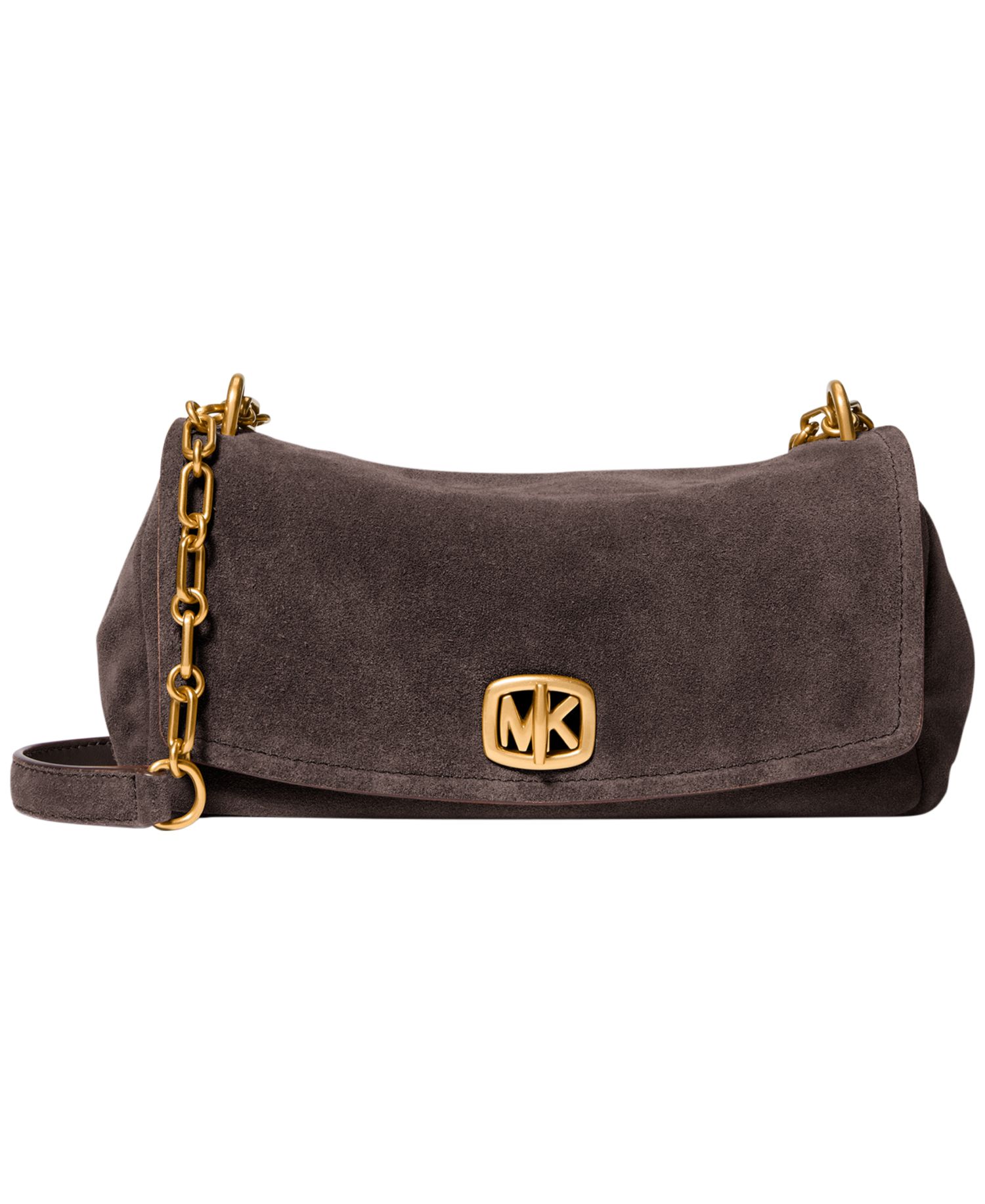 Bryant Suede Small Turn-Lock Convertible Chain Crossbody Handbag