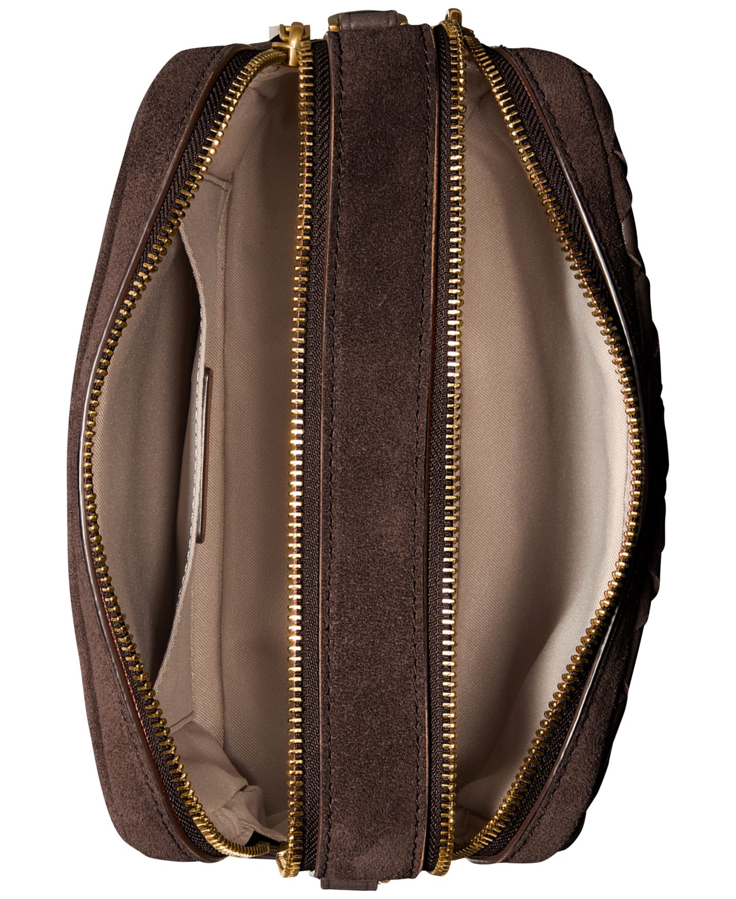 Женская сумка Michael Kors Bryant Medium Double Zip Chain Camera Crossbody Handbag, цвет: Шоколадный — фото 4