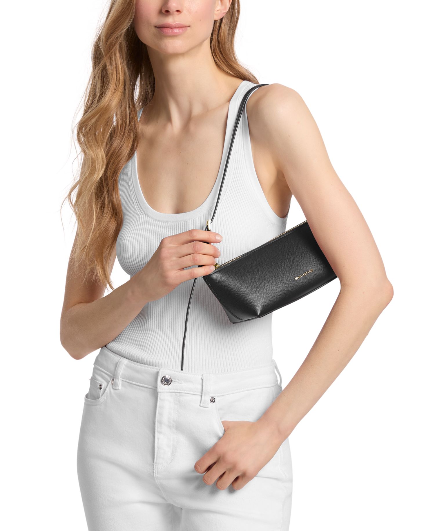 MICHAEL Laila Small East West Leather Small Pouchette Handbag