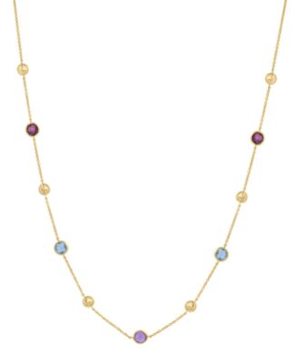 Multi-Gemstone (1-3/8 ct. t.w.) Necklace in 14k Yellow Gold
