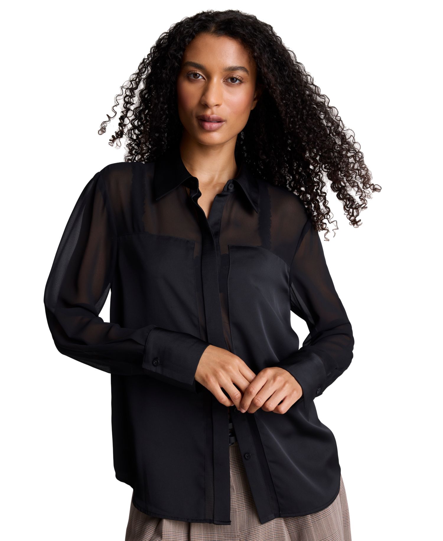 Women's Long-Sleeve Button-Front Shirt