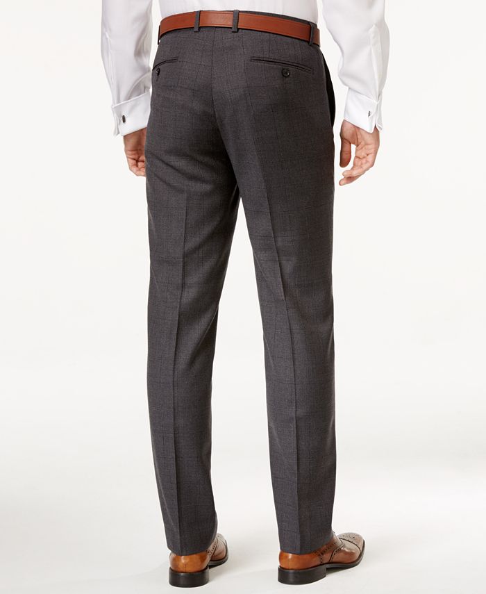 Ryan Seacrest Distinction Men's Modern Fit Gray Windowpane Suit Jacket ...