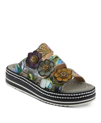 Woman's Spring Step Naomi-Monarch Slides with Leather Upper