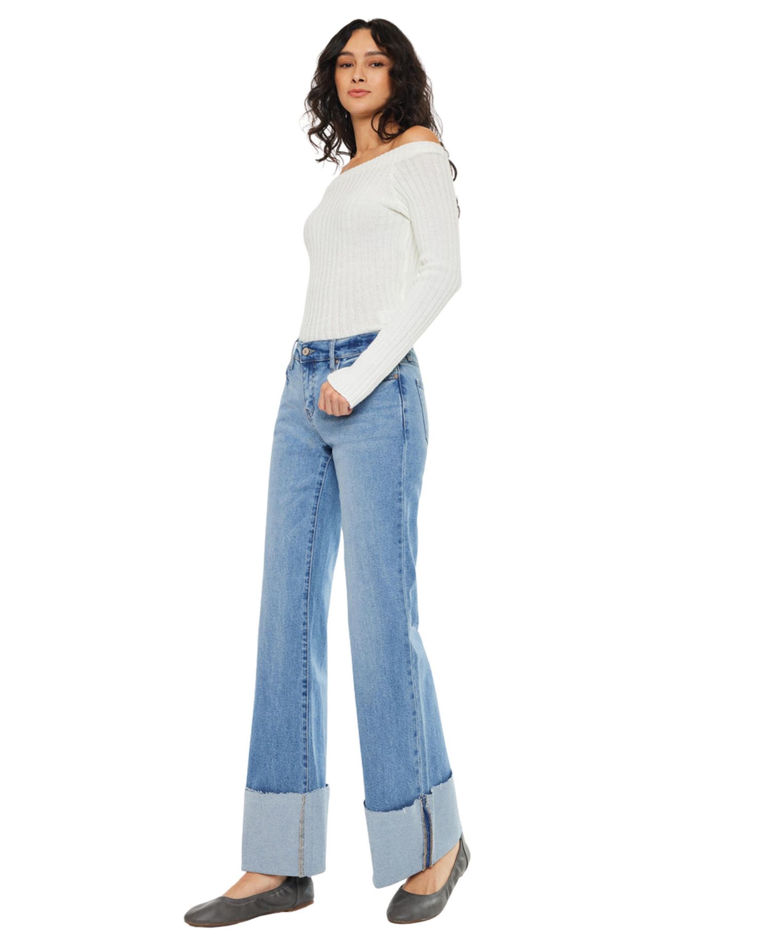 Women's Emma Mid Rise Wide Flare Jeans