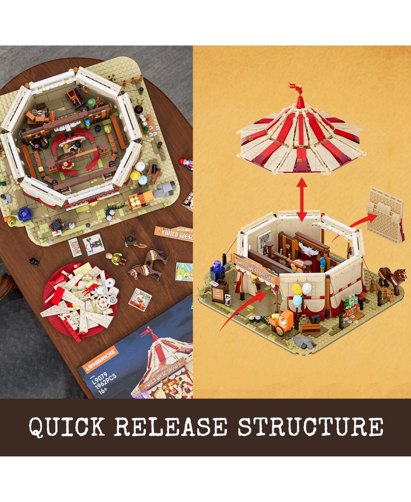 Детский конструктор Lumibricks Wild West Traveling Circus 1962-Piece Lighting Building Set, Ages 14+ — фото 6