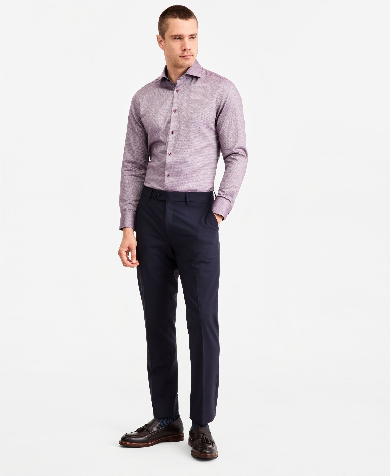 Ted Baker Men's Premium Non Iron Print Dress Shirt
