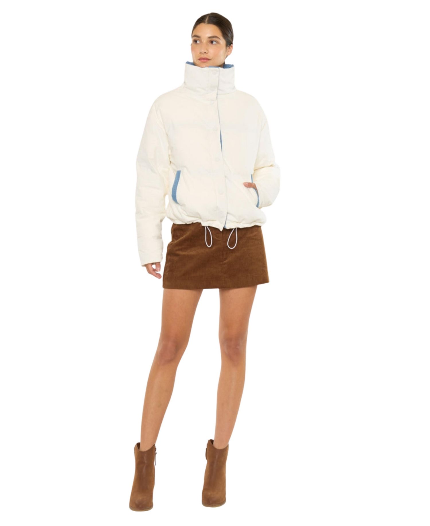Women's USA Yerba Relaxed Front-Snap Puffer Jacket