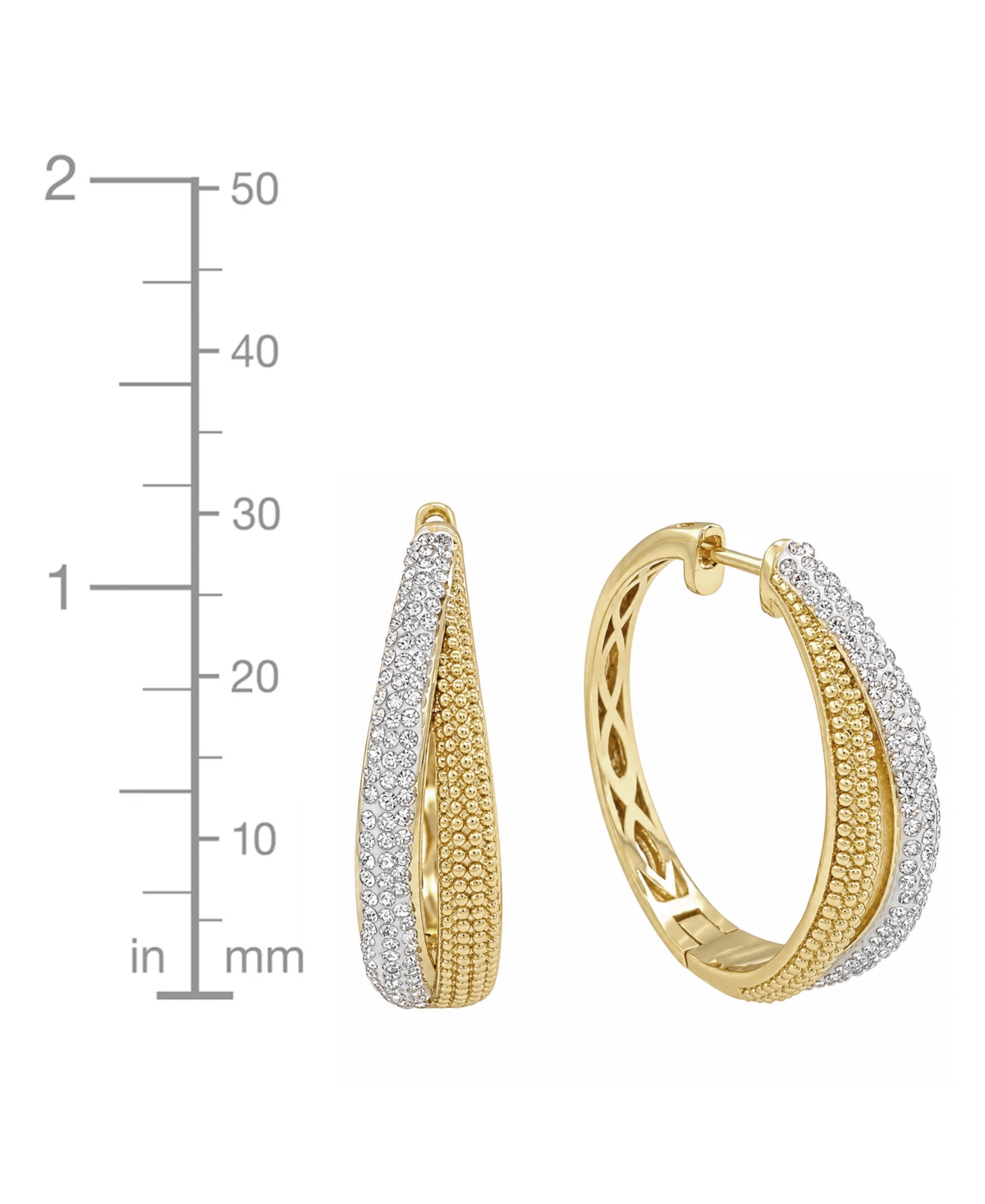And Now This Crystal Split Texture Hoop Earrings