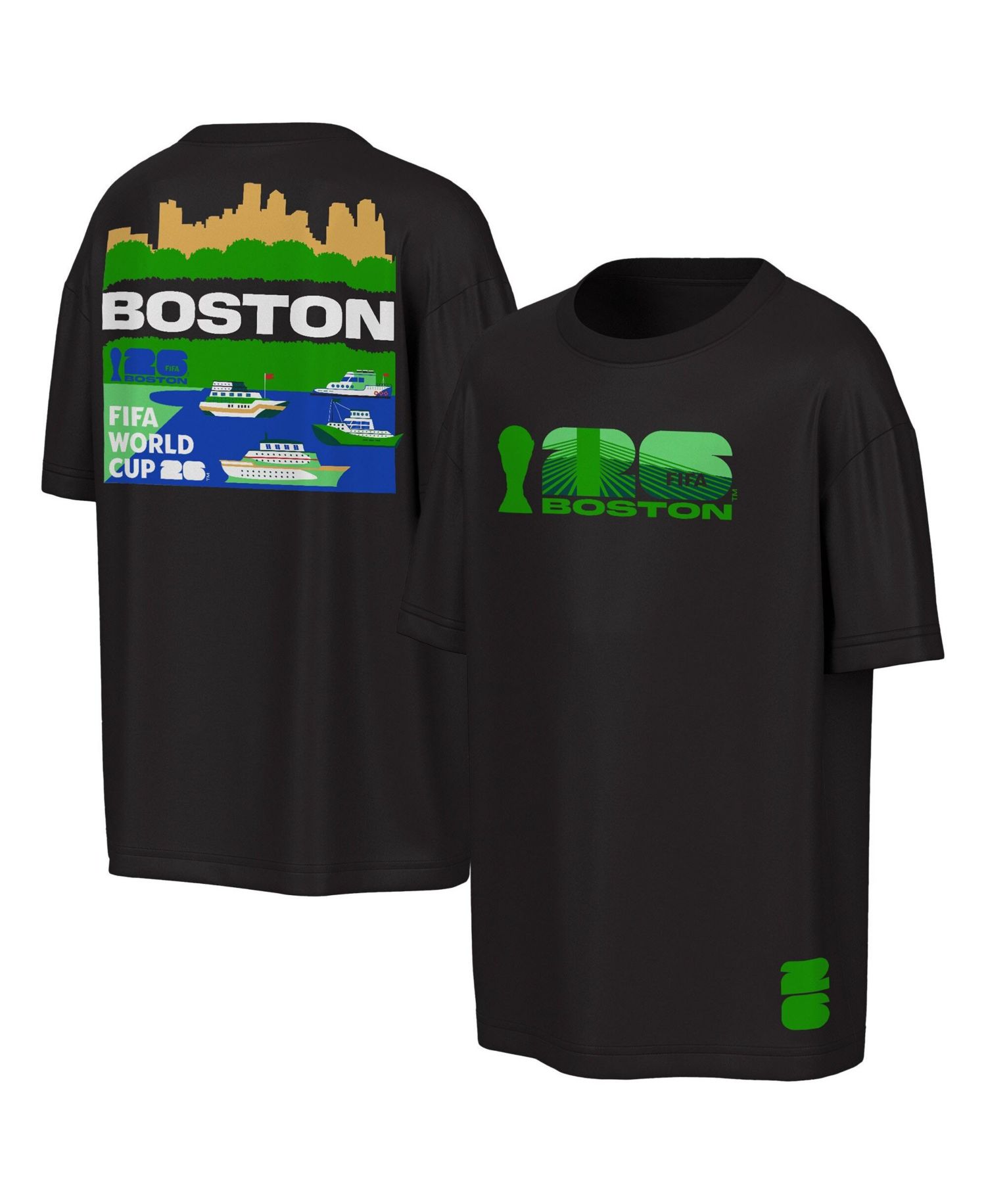 Men's Black FIFA World Cup 2026 Boston Big City Poster T-Shirt