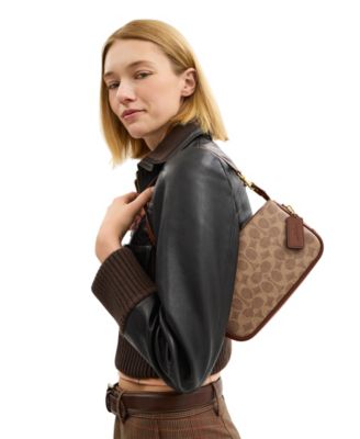 Plaza Small Signature Canvas Slim Shoulder Handbag thumbnail 7