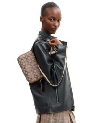 Plaza Small Crystal Signature Jacquard Shoulder Handbag thumbnail 8
