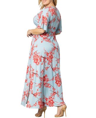 kiyonna vienna maxi dress Kiyonna Women's Plus Size Vienna Kimono Sleeve Long Maxi Dress