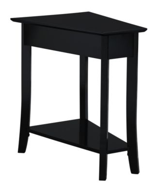 Designs2Go Ensenada Rubberwood Wedge End Table with Shelf