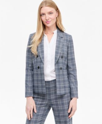 Women's Plaid Notch Collar Jacket