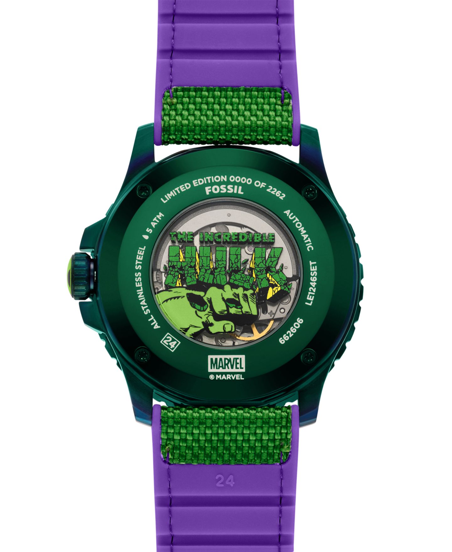 Мужские часы Fossil Marvel x Limited-Edition Incredible Hulk Watch 45mm — фото 4