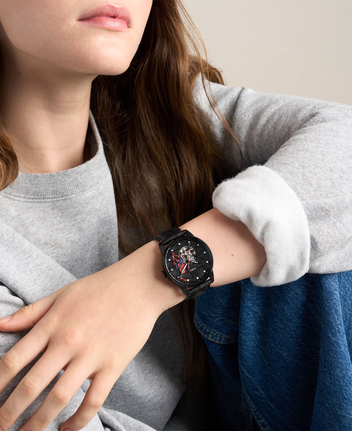 Мужские часы Fossil Marvel x Limited-Edition Spider Man Watch 42mm — фото 8