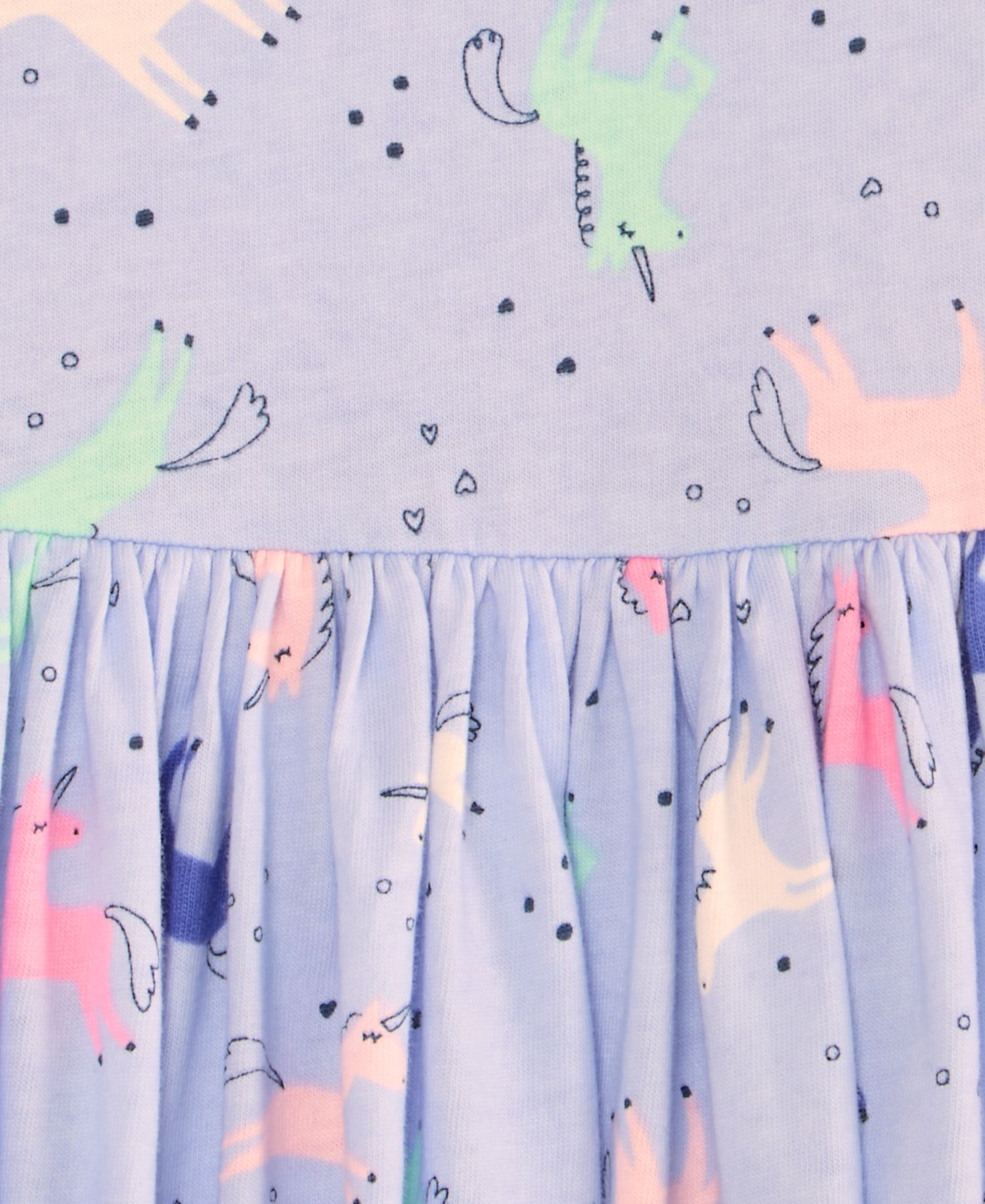 Toddler Girls' 12M-5T Fit & Flare Allover Unicorn-Print Short-Sleeve Dress