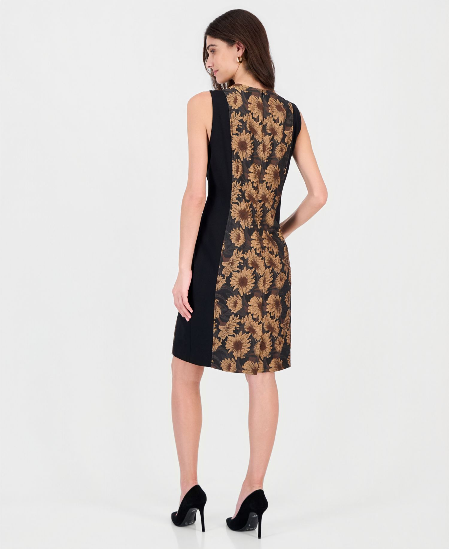 Women's Sleeveless Jacquard Sheath Dress