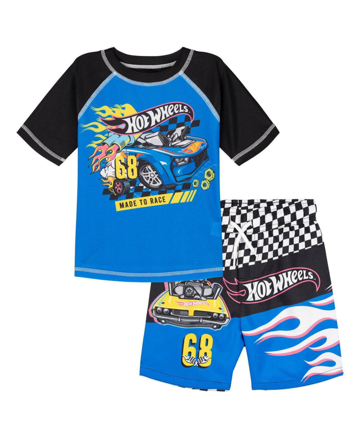 Boys' 2-Piece Swimwear Rash Guard and Swim Trunks Set