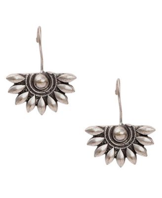 Sohi Circular-Stone Maangtika - Silver