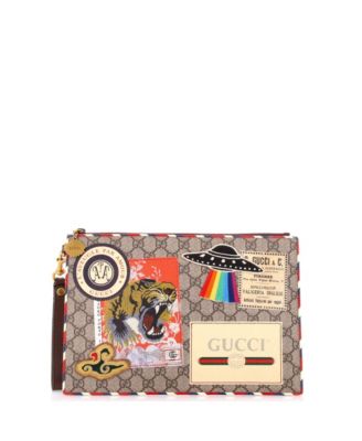 Courrier Pouch GG Coated Canvas with Applique