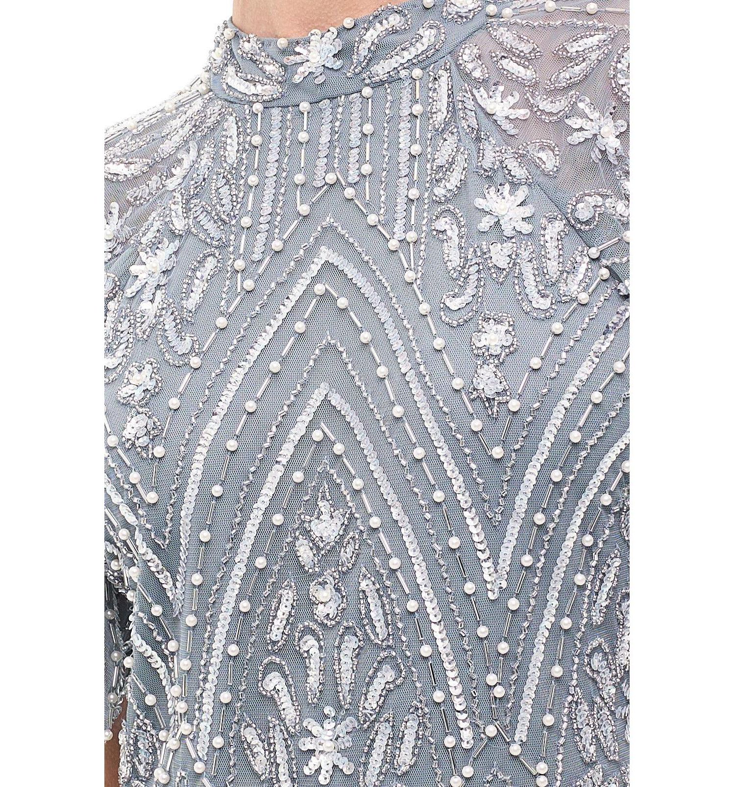 Women's Embellished Sequins High Neck Gown
