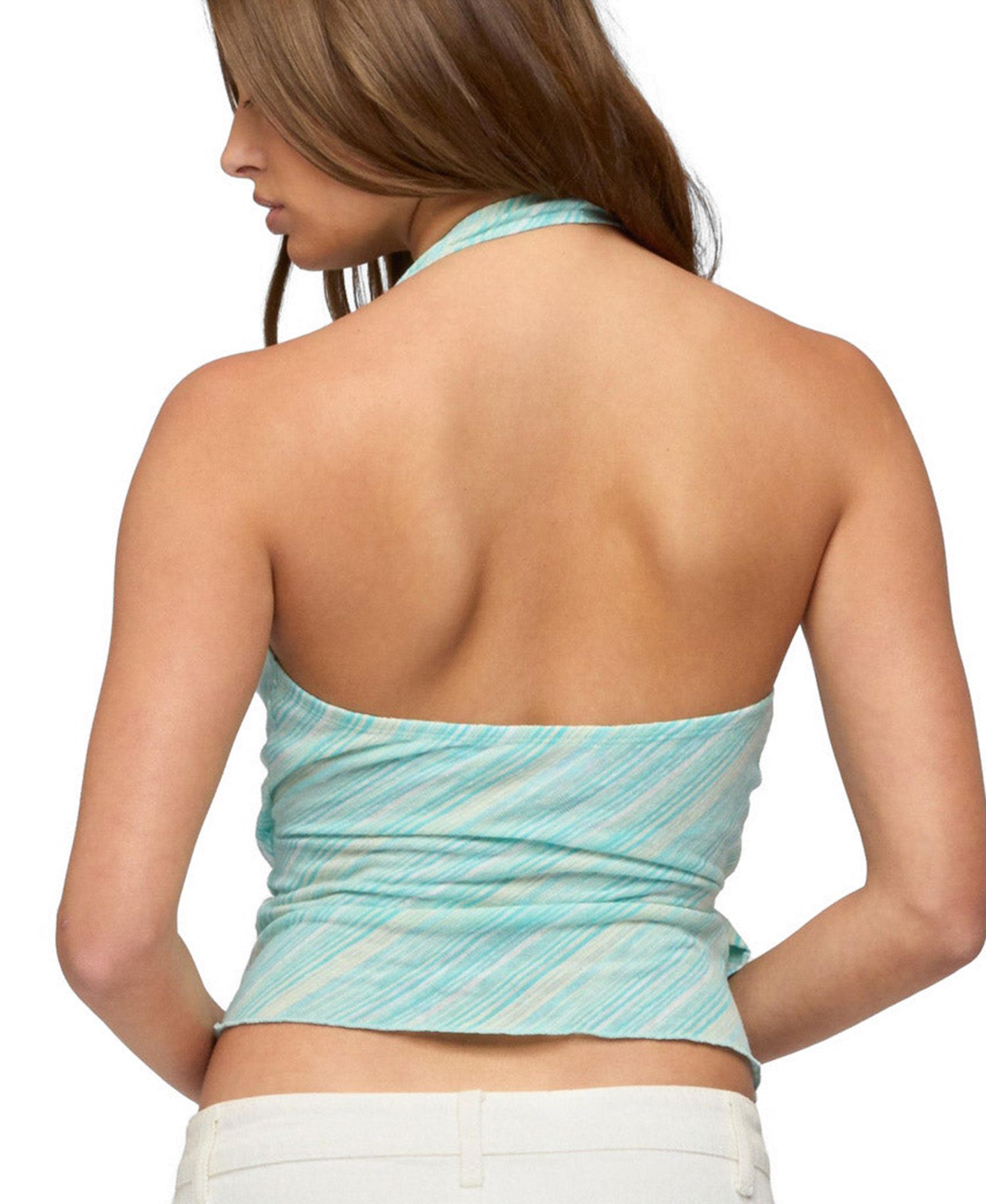 Women's Aquarelle Striped Wrap Halter Top
