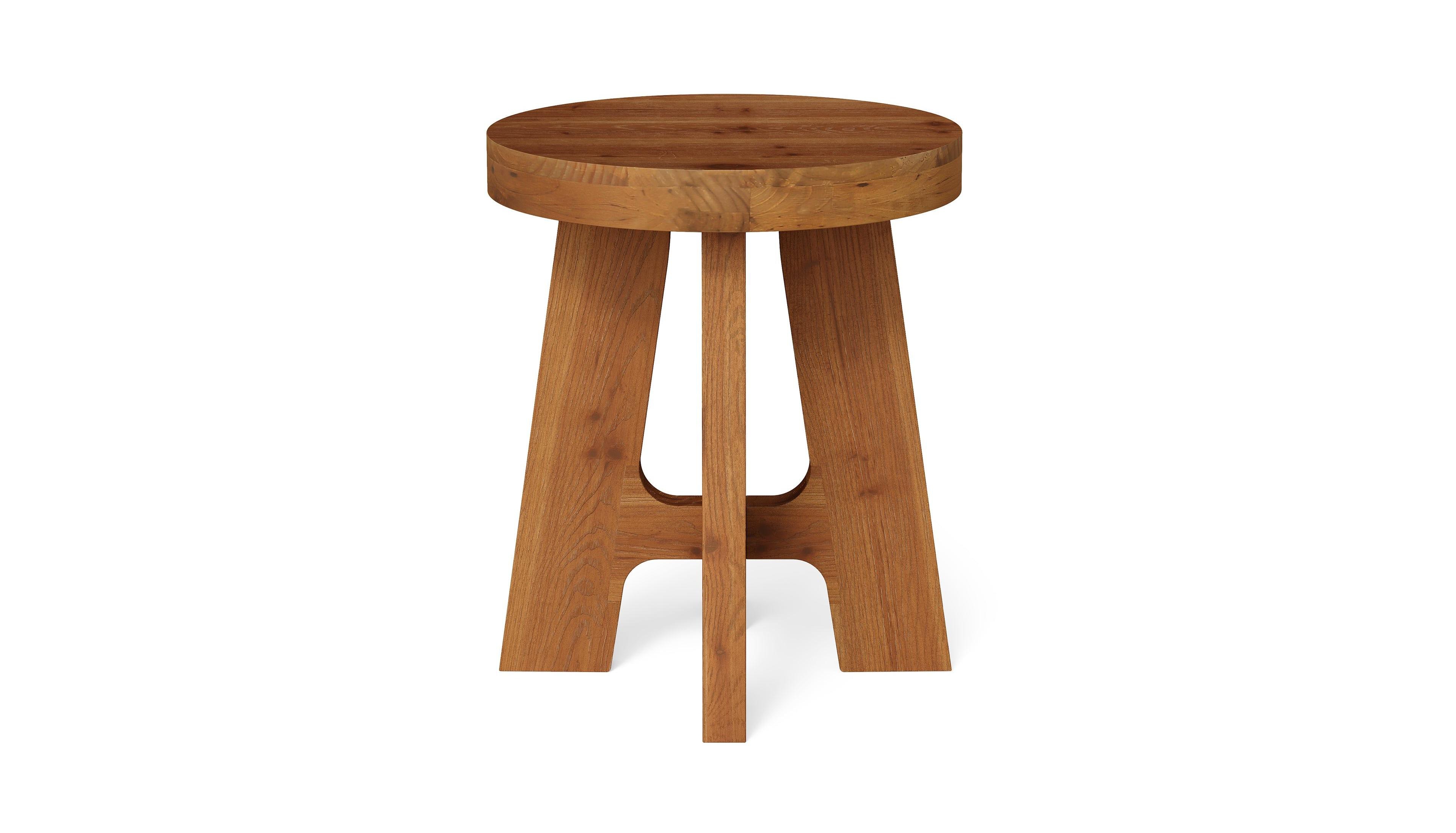 Slickblue Solid Wood Round End Table with Heavy-Duty Legs