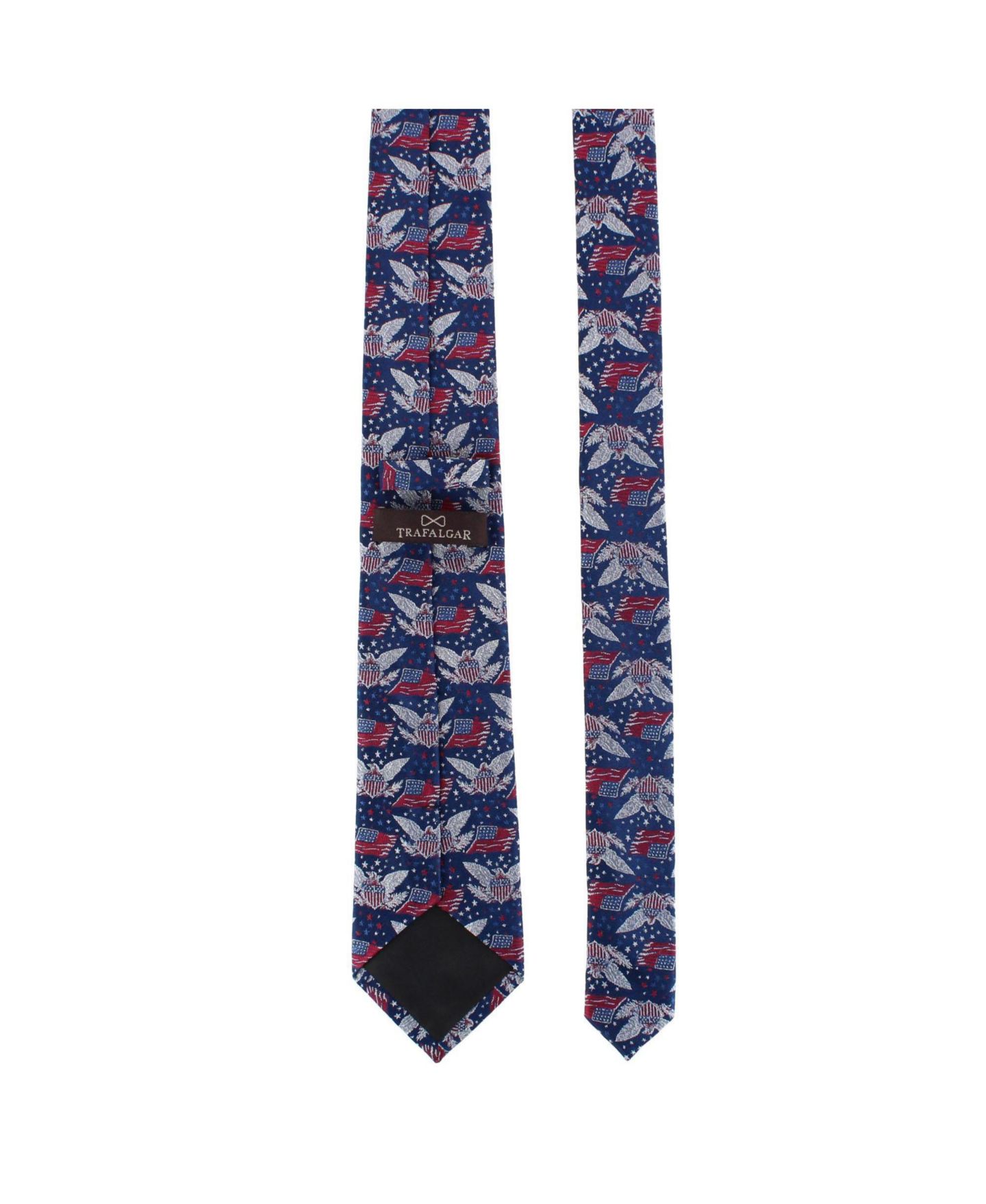Мужской галстук TRAFALGAR Legacy Soars Patriotic Bald Eagle Silk Novelty Necktie, цвет: Тёмно-синий — фото 3
