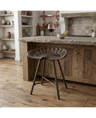 18" Iron Backless Bar Chair