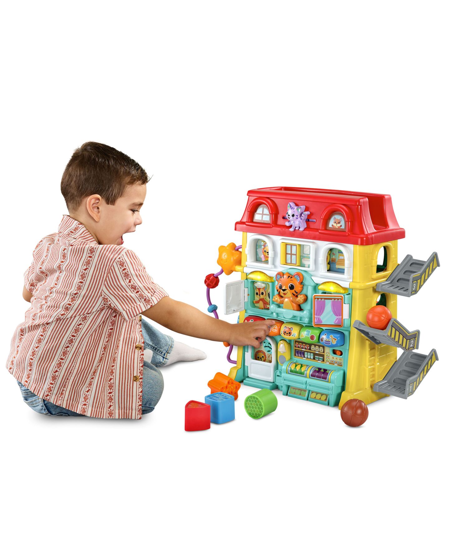 Детская игрушка VTech Up & Down Activity Town Interactive Learning Activity Center with Shapes, Colors, Letters & Fine Motor Play — фото 4