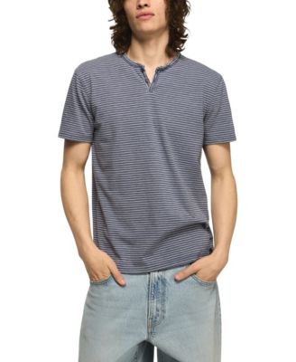 Men's Striped Venice Burnout Notch Neck T-Shirt