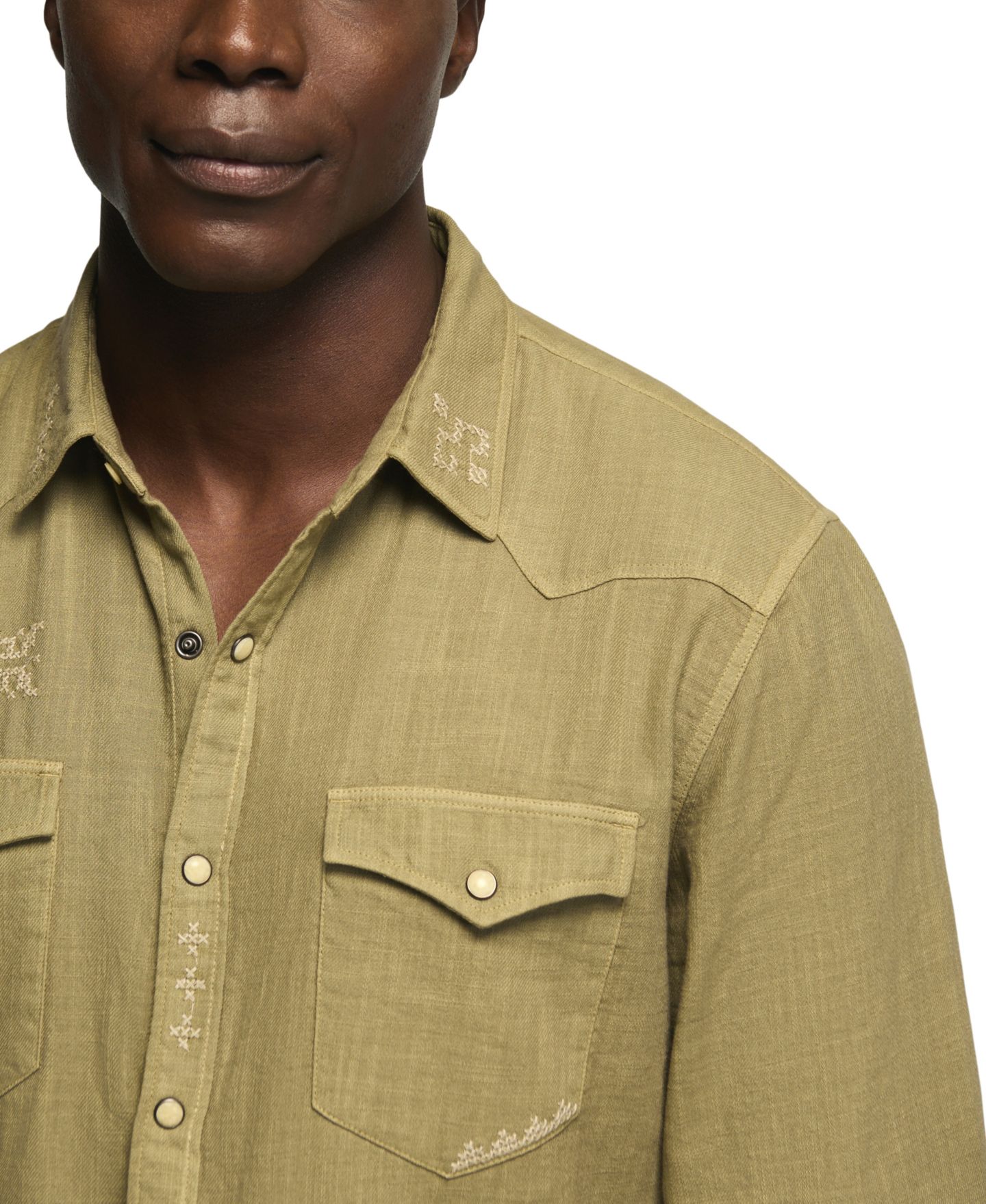 Мужская рубашка Lucky Brand Slub Cross Hatch Western, цвет: Overland Trek — фото 4