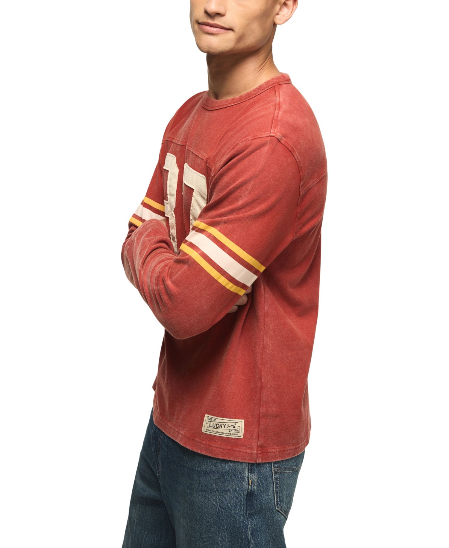 Men's Long-Sleeve Football Crewneck T-Shirt