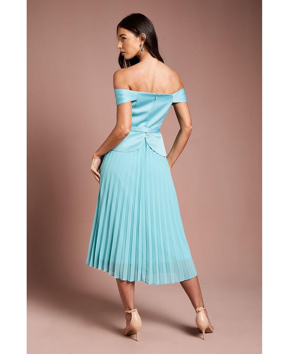 Coast Women's Bardot Fit and Flare Midi Dress view 3 — MAYCSS fashion products