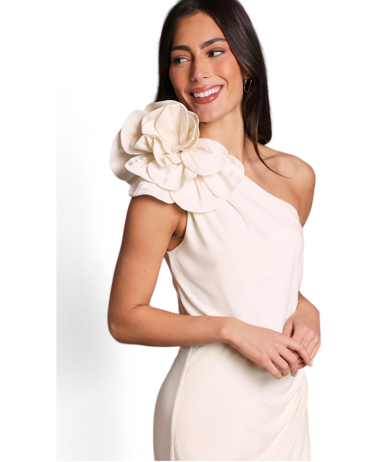 Women's One Shoulder Jersey Maxi Dress