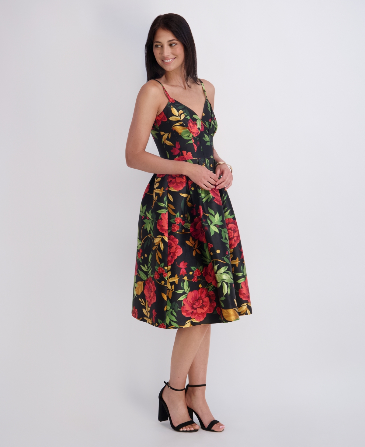 Siena Women's Printed Sweetheart Neck Dress